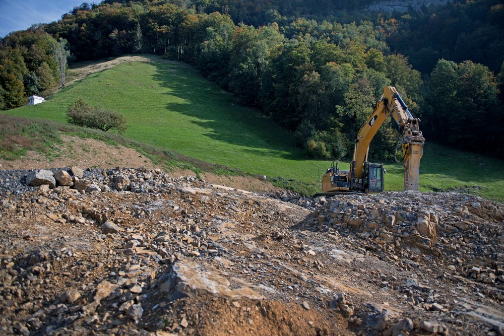 Die Erweiterung des Holcim Steinbruchs Kehrsiten im Bereich Oberzingel. (Bild: Corinne Glanzmann, Kehrsiten, 16. Oktober 2018)