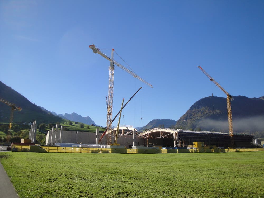 Holzbau-Dachkonstruktion im Sektor 4 am 19. Oktober 2018. (Bild: PD)