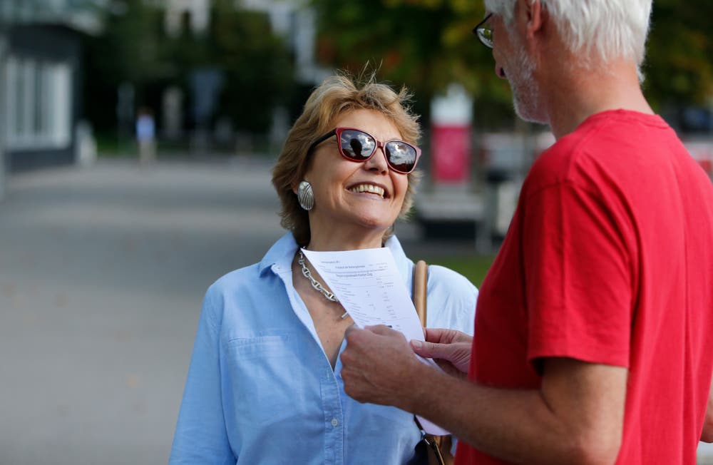 Michèle Kottelat (GLP) und Stefan Hodel von der Alternative-die Grünen. (Bild: Stefan Kaiser (Zug, 07.Oktober 2018))