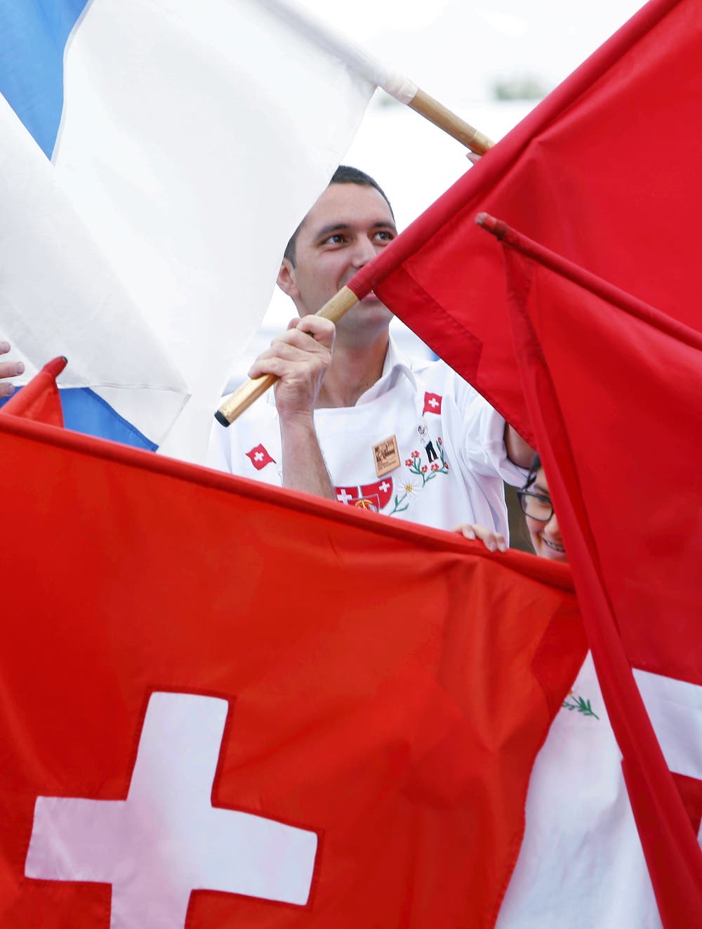 Ein Jahr vor dem Eidgenössischen Schwingfest in Zug wird auf dem Stierenmarktareal ein grosses Fest gemacht. Bild: Werner Schelbert, 25. August 2018