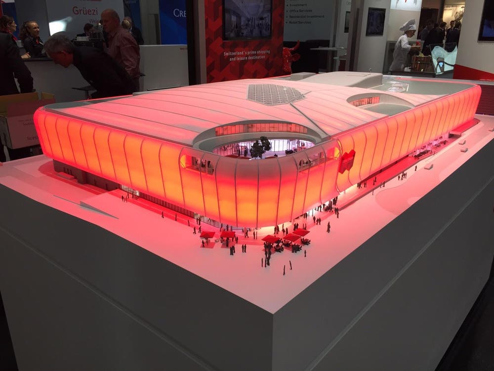 Die «Mall of Switzerland» im Massstab 1:100. (Bild: PD)