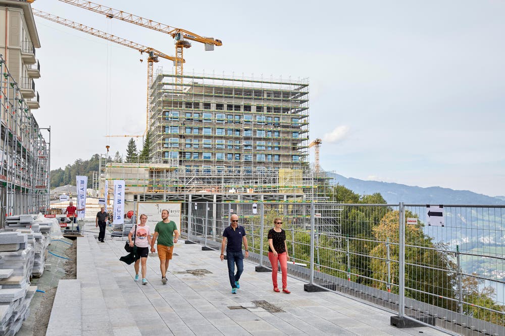 Ein Blick in die Baustelle des neuen Bürgenstock Resorts auf dem Bürgenstock. (Bild: pd / Natalie Boo / AURA)