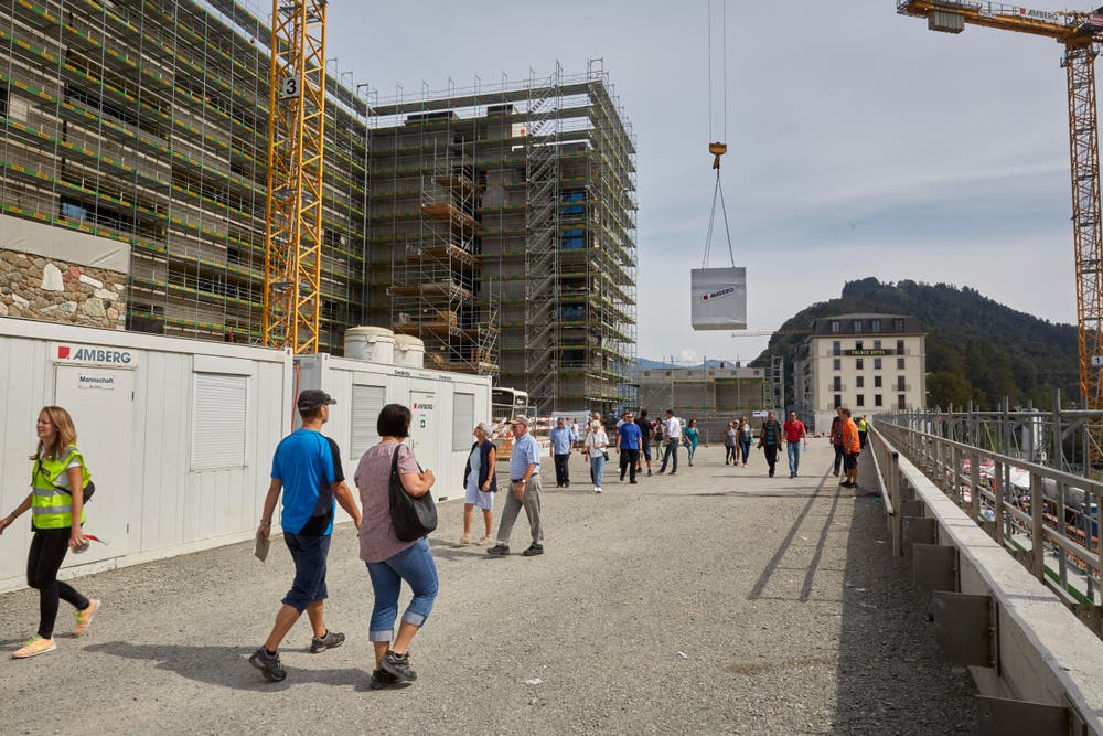 Ein Blick in die Baustelle des neuen Bürgenstock Resorts auf dem Bürgenstock. (Bild: pd / Natalie Boo / AURA)
