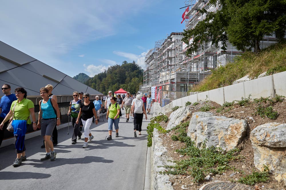Ein Blick in die Baustelle des neuen Bürgenstock Resorts auf dem Bürgenstock. (Bild: pd / Natalie Boo / AURA)