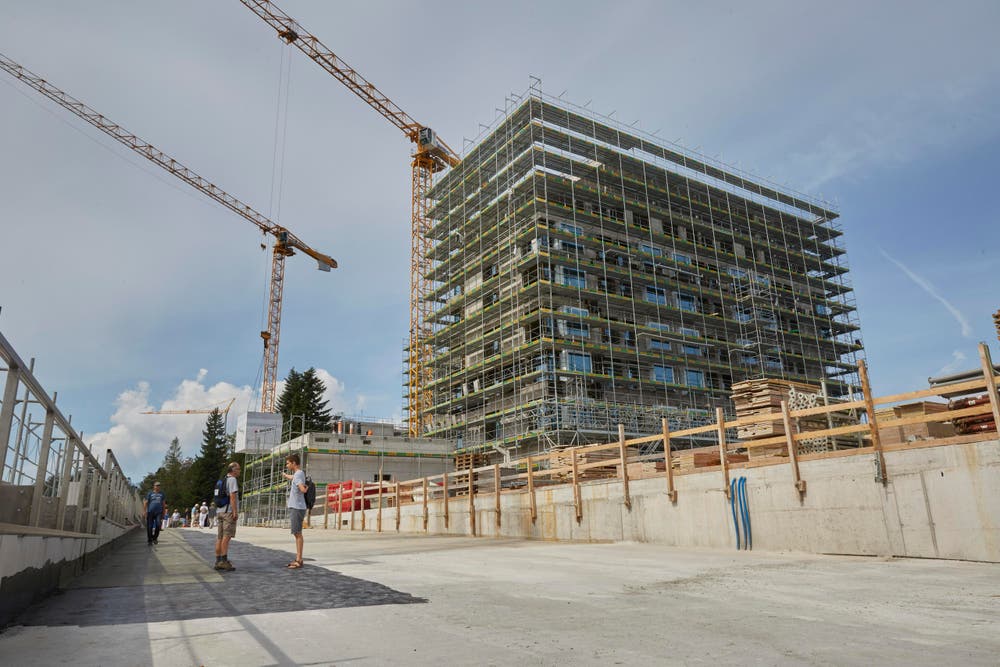 Ein Blick in die Baustelle des neuen Bürgenstock Resorts auf dem Bürgenstock. (Bild: pd / Natalie Boo / AURA)