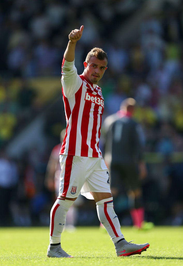Erster Auftritt von Xherdan Shaqiri in der Premier League: Beim 1:1 zwischen Stoke City und Norwich City gibt der Schweizer den entscheidenden Assist (22. August). (Bild: AP / Steve Paston)