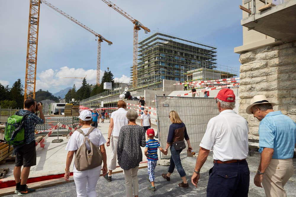 Ein Blick in die Baustelle des neuen Bürgenstock Resorts auf dem Bürgenstock. (Bild: pd / Natalie Boo / AURA)