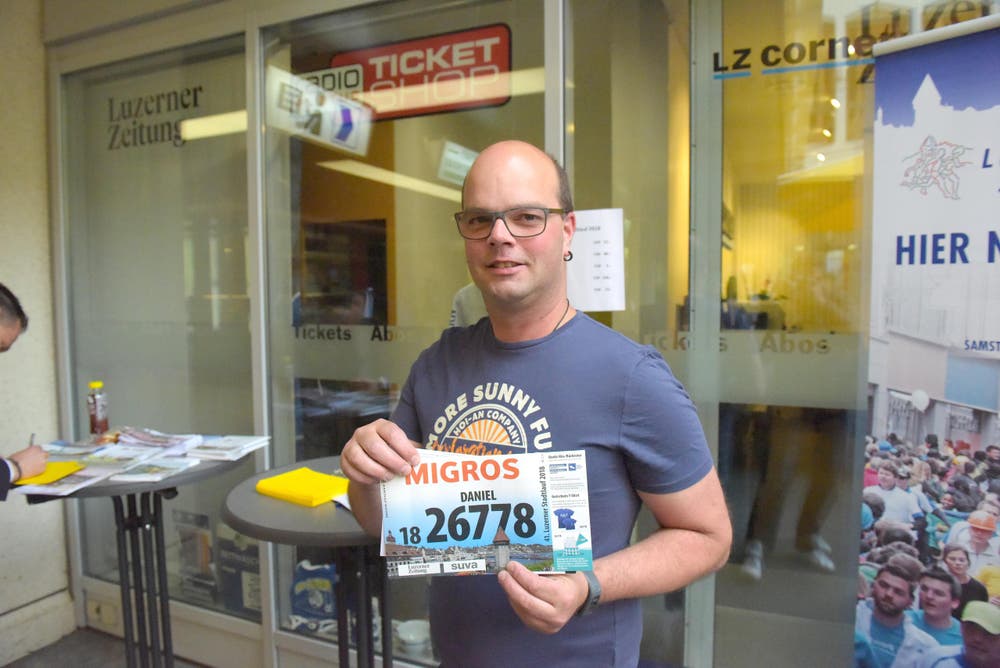 Daniel Kälin, Neuenkirch, Startnummer 26 778, zum 41. Stadtlauf: «Der Laufsport ist Teil meines Lebens. Ich geniesse am Stadtlauf die einmalige Atmosphäre rund um den Lauf.» (Bild: LZ)