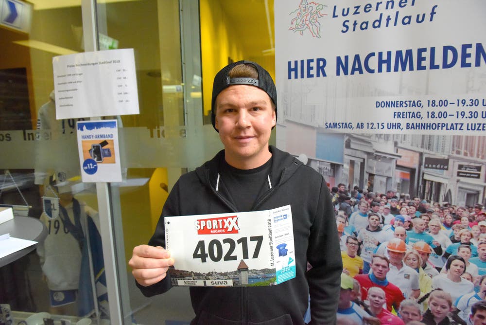 Stefan Stadelmann, Horw, Startnummer 40 217, zum 41. Stadtlauf: «Ich habe letzten Herbst am Swiss City Marathon Lucerne teilgenommen. Nun will ich den Stadtlauf ebenfalls erleben.» (Bild: LZ)