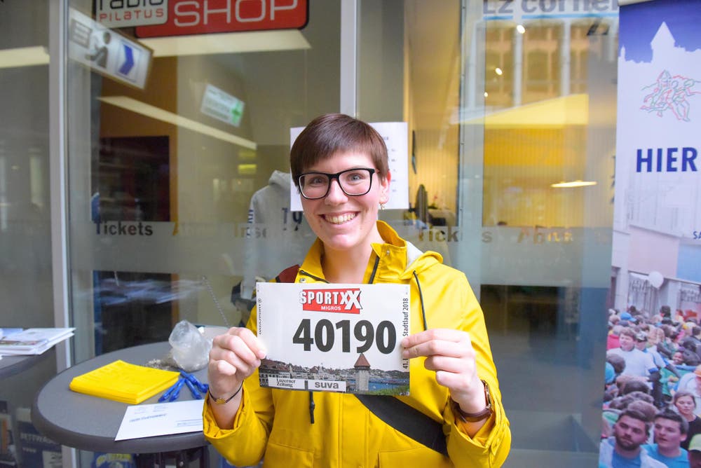 Melina Wicki, Emmenbrücke, Startnummer 40 190, zum 41. Stadtlauf: «Ich starte einfach zum Plausch. Es ist wichtig, dass wir solche Anlässe aktiv unterstützen, damit sie auch eine Zukunft haben.» (Bild: LZ)