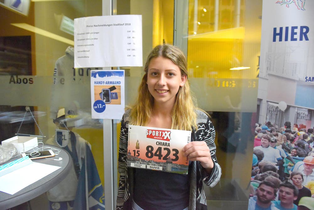 Chiara Pompei, Horw, Startnummer 8423, zum 41. Stadtlauf: «Ich liebe den Laufsport, und wenn das Gute so nah liegt, was will man mehr? Ein Lauf direkt vor der Haustür, das ist einfach genial.» (Bild: LZ)
