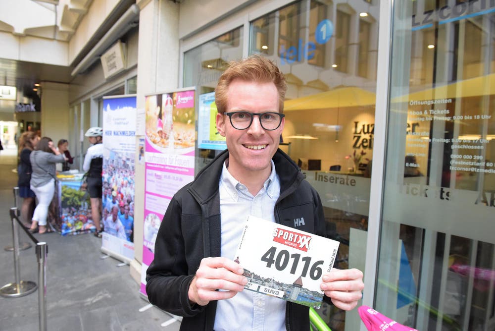 Jan Leu, Emmen, Startnummer 40 116, zum 41. Stadtlauf: «Wenn wir schon einen derartigen Lauf in der Region haben, sollten wir den Anlass auch unterstützen. Mitmachen kommt vor dem Rang.» (Bild: LZ)