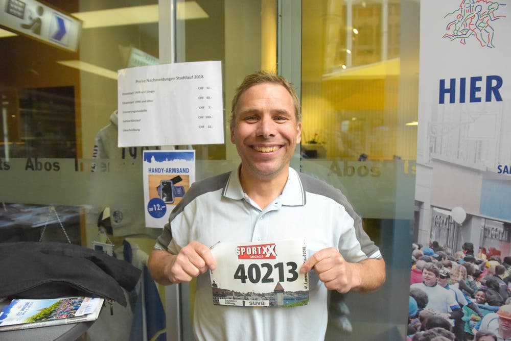 Beat Probst, Busswil bei Büren BE, Startnummer 40 213, zum 41. Stadtlauf: «Der Luzerner Stadtlauf gehört für mich zu den Top 5 unter den Laufsportveranstaltungen in der Schweiz. Für mich persönlich ist Luzern auch immer eine Standortbestimmung für die Halbmarathon-Teilnahmen in den Monaten Mai und Juni.» (Bild: LZ)
