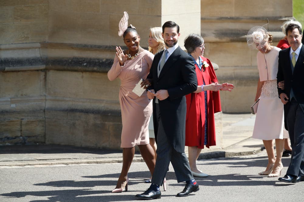 Tennisspielerin Serena Williams und ihr Ehemann Alexis Ohanian. (Odd Anderson/pool photo via AP)