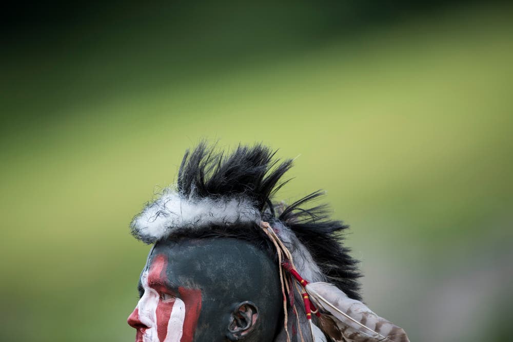 Ein Ponca Krieger (Bild: Urs Flüeler / Keystone (Engelberg, 4. Juli 2018))