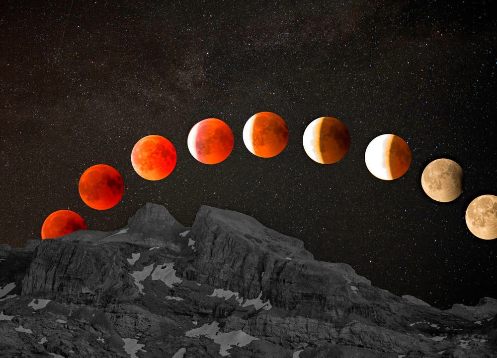 Nicht überall sah man den Blutmond am 27. Juli so gut wie auf der Tannalp vor der Titlisbergkette - auch wenn unser Fotograf mit Photoshop nachgeholfen hat, wie er selber dazu schreibt. (Bild: Niklaus von Rotz)