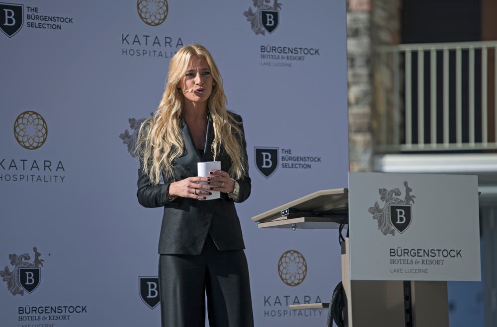 Moderatorin Christa Rigozzi am Grand Opening des Bürgenstock Hotels & Resort Lake Lucerne. (Bild: Corinne Glanzmann (Bürgenstock, 28. September 2018))