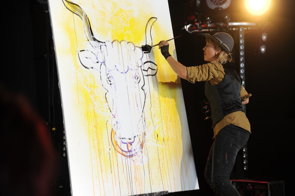 Speed Painting mit Corinne Sutter. (Bild: Urs Hanhart, Altdorf, 9. September 2018)
