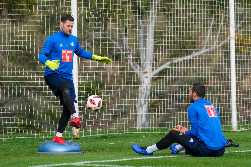 David Zibung und Mirko Salvi bei einer Übung. (Bild: Martin Meienberger, 11. Januar 2019)