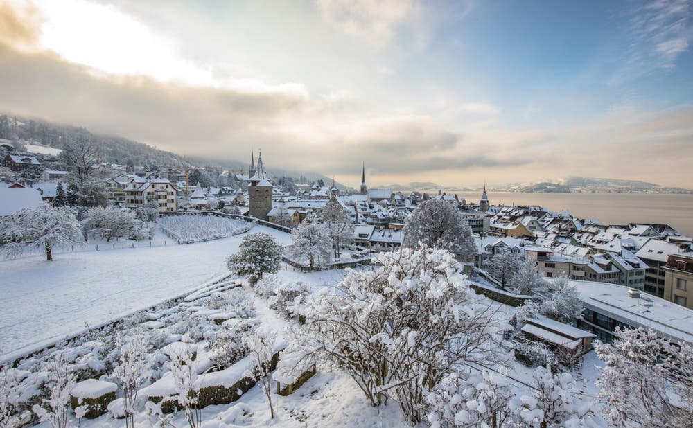 Zug im Winterkleid. (Bild: Daniel Hegglin (11. Januar 2019))