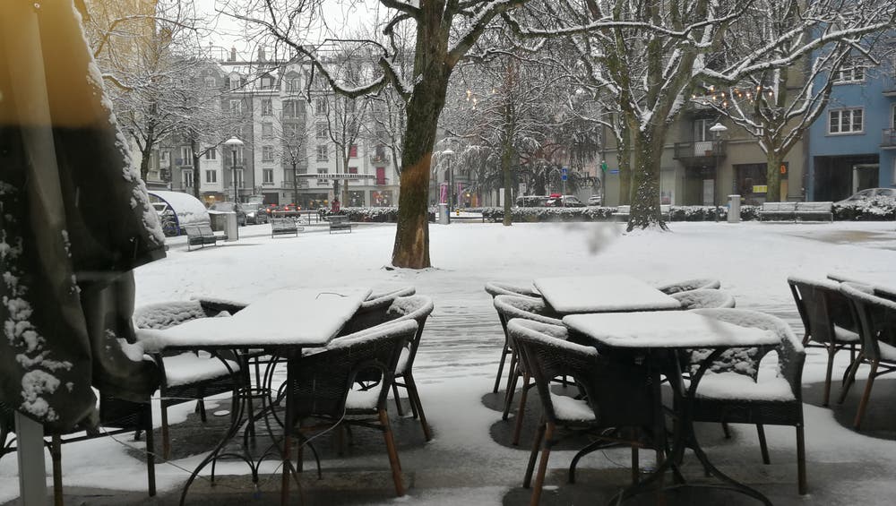 Verschneites Helvetia Gärtli in Luzern. (Bild: Kirsten Witt (Luzern, 5. Januar 2019))