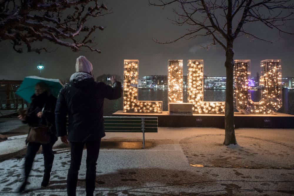 Am Lichtfestival Luzern wurden vom 10. Januar bis am 20. Januar rund 17 Lichtkunstprojekte präsentiert. (Bild: Keystone/Urs Flüeler (9. Januar 2019))