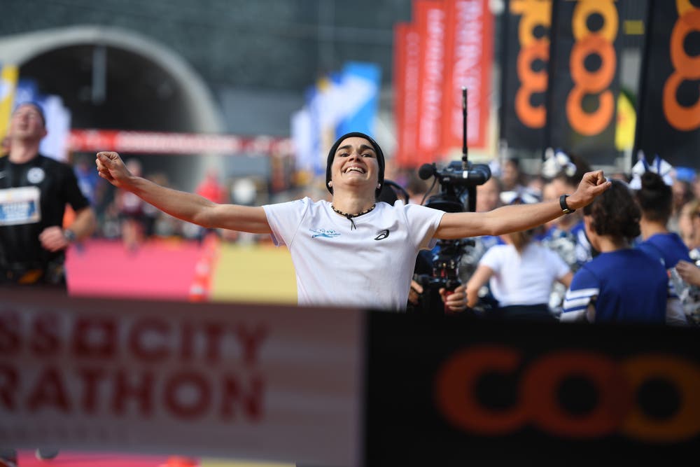 Die Luzernerin Franziska Inauen ist Siegerin des Swiss City Marathon. (Bild: Corinne Glanzmann, Luzern 27. Oktober 2019)