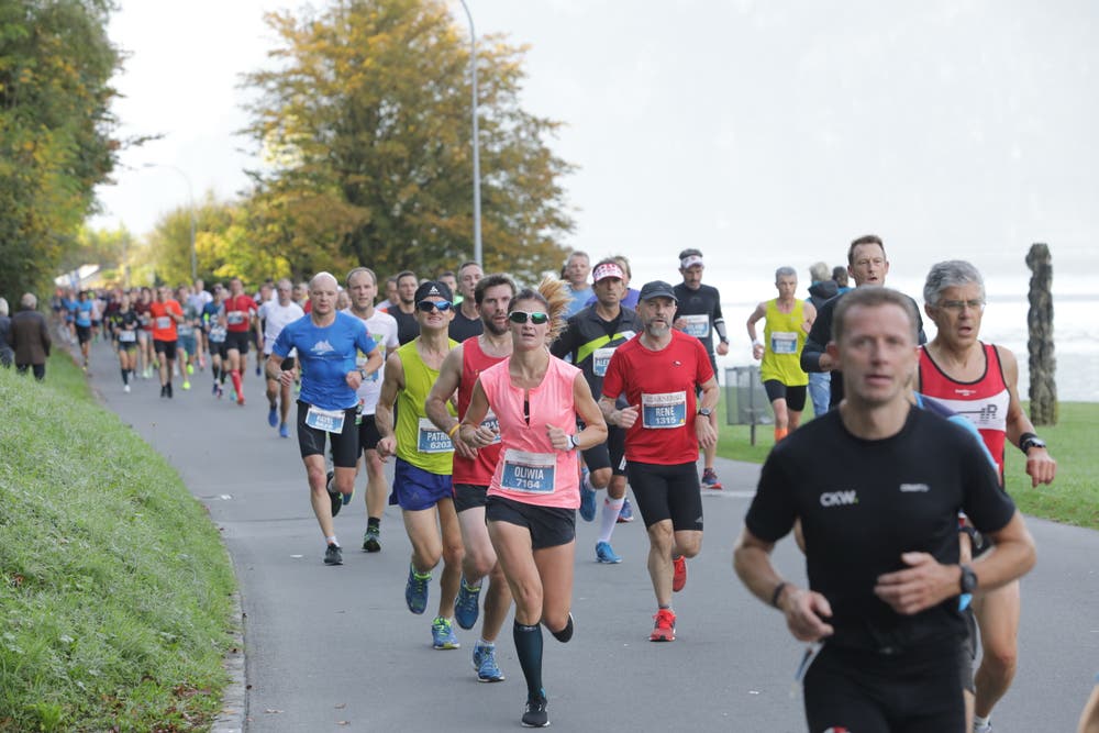 Die Läufer beim Winkel. (Bild: Jakob Ineichen, Horw, 27. Oktober 2019)