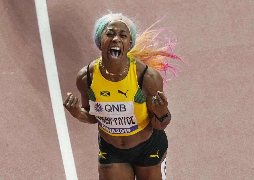 Shelly-Ann Fracer-Pryce ist die schnellste Frau der Welt. Sie holt über 100 Meter den Weltmeistertitel: (Bild: Keystone)