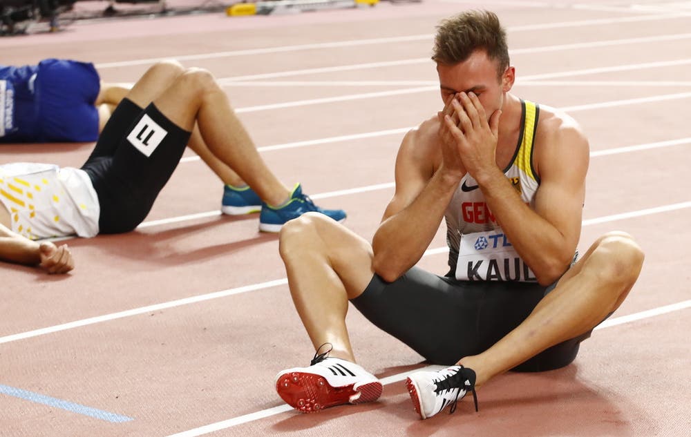 Unglaubliche Aufholjagd: Niklas Kaul aus Deutschland war im Zehnkampf nach Tag 1 noch Elfter - nun ist er Weltmeister. (Bild: Keystone)