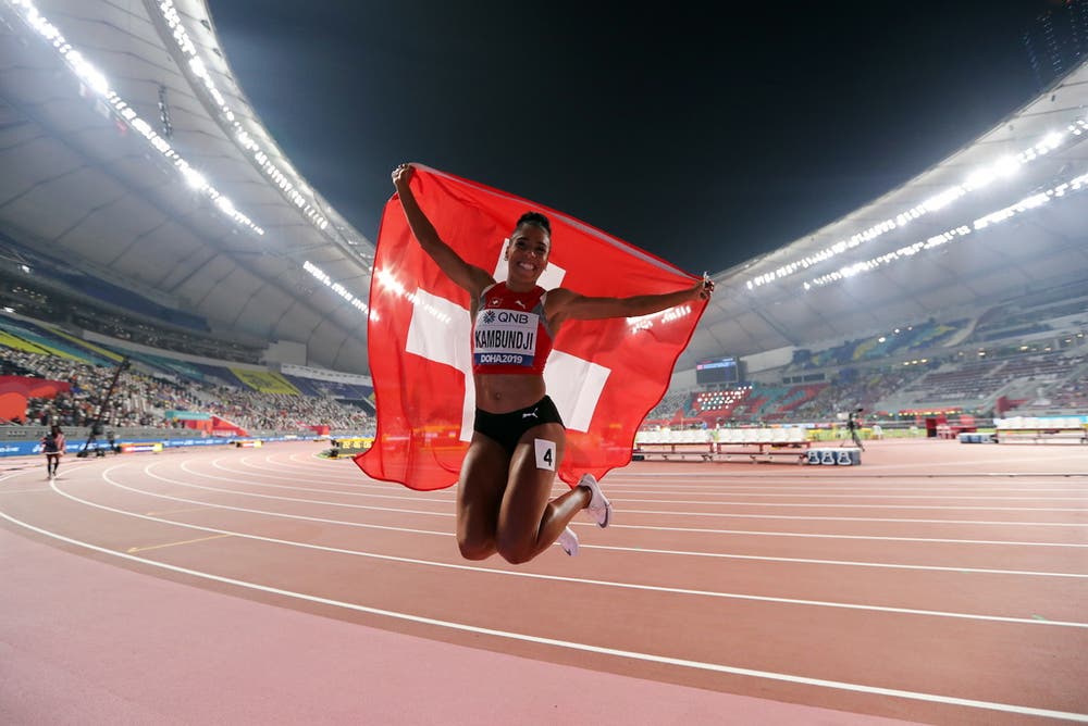 Mujinga Kambundji schreibt Geschichte - die Bernerin gewinnt die erste Schweizer WM-Medaille seit Viktor Röthlin 2007. (Bild: Keystone)
