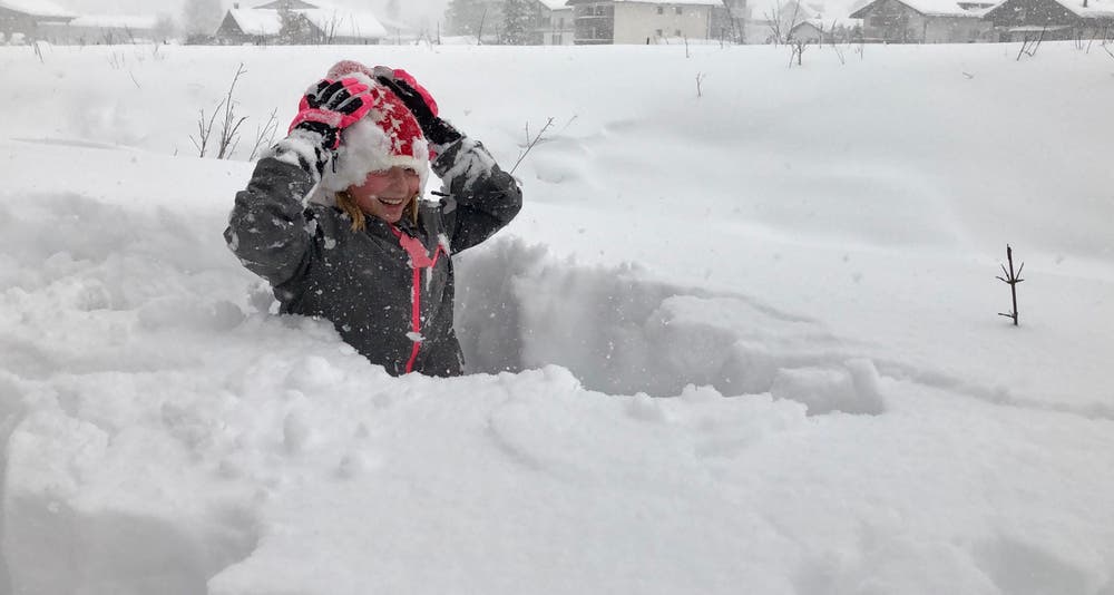 Viel Neuschnee in Engelberg. (Bild: Sandra von Holzen, 3. Februar 2019)