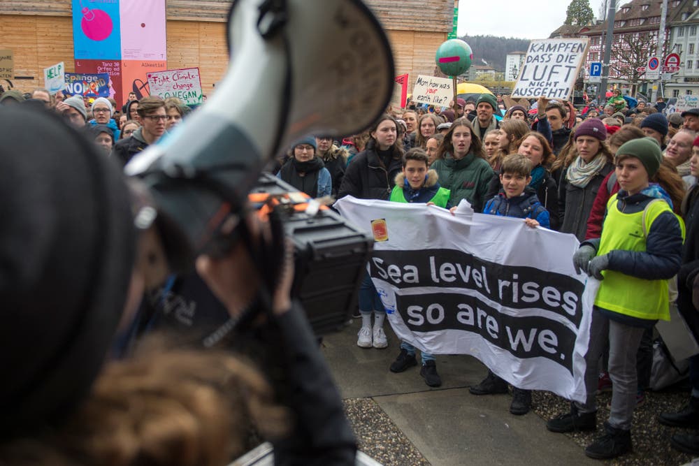 Demonstration gegen den Klimawandel in der Stadt Luzern. (Bild: Dominik Wunderli, Luzern, 15. März 2019)