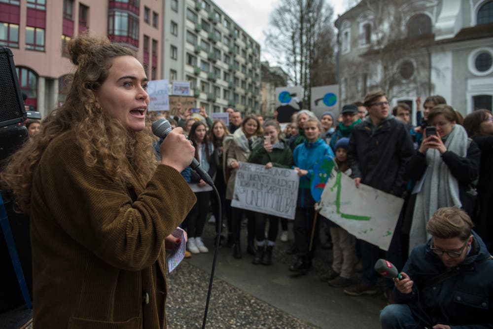 Demonstration gegen den Klimawandel in der Stadt Luzern. (Bild: Dominik Wunderli, Luzern, 15. März 2019)