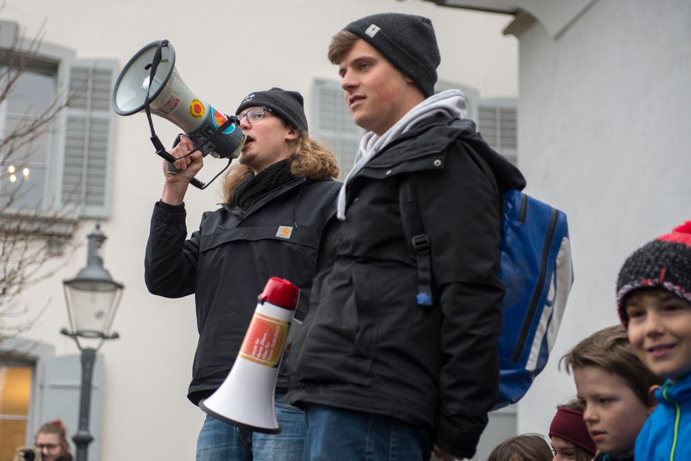Demonstration gegen den Klimawandel in der Stadt Luzern. (Bild: Dominik Wunderli, Luzern, 15. März 2019)