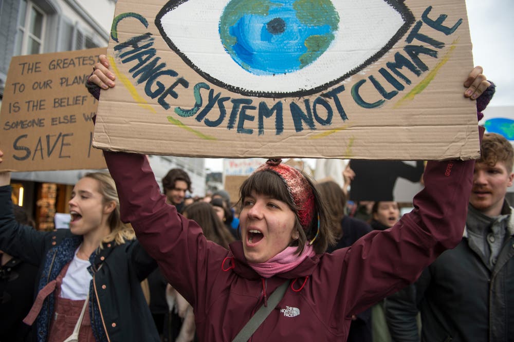 Demonstration gegen den Klimawandel in der Stadt Luzern. (Bild: Dominik Wunderli, Luzern, 15. März 2019)