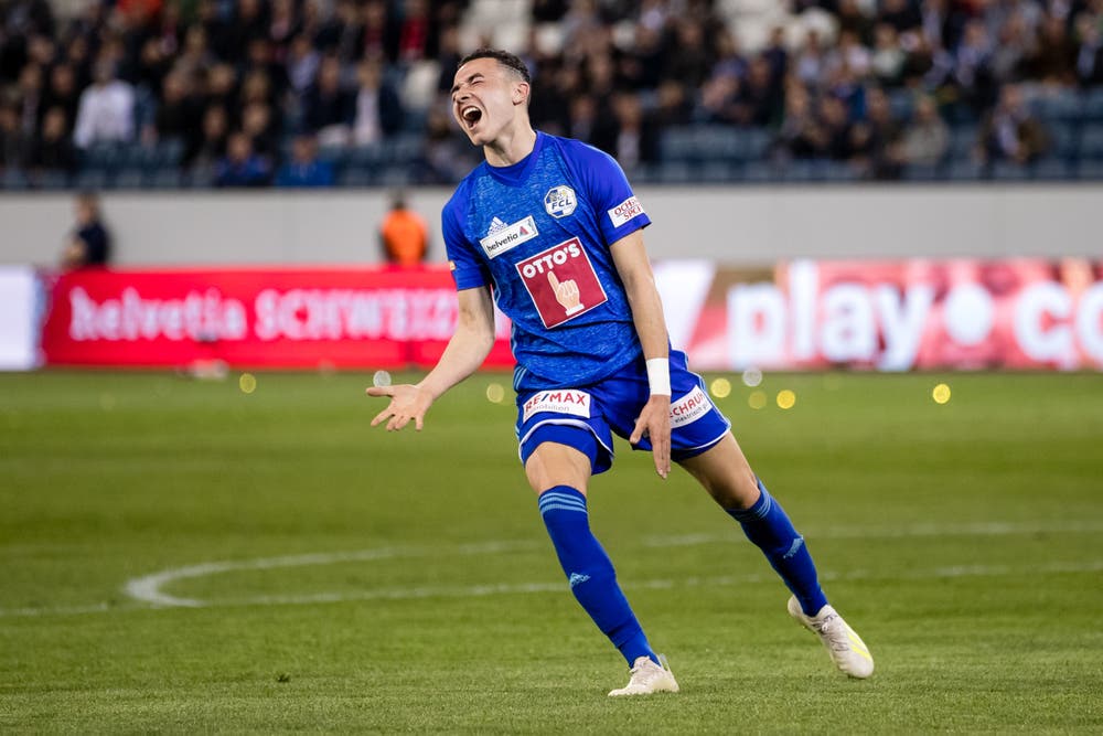 Luzerns Ruben Vargas ärgert sich über eine vergebene Chance. (Bild: Philipp Schmidli)