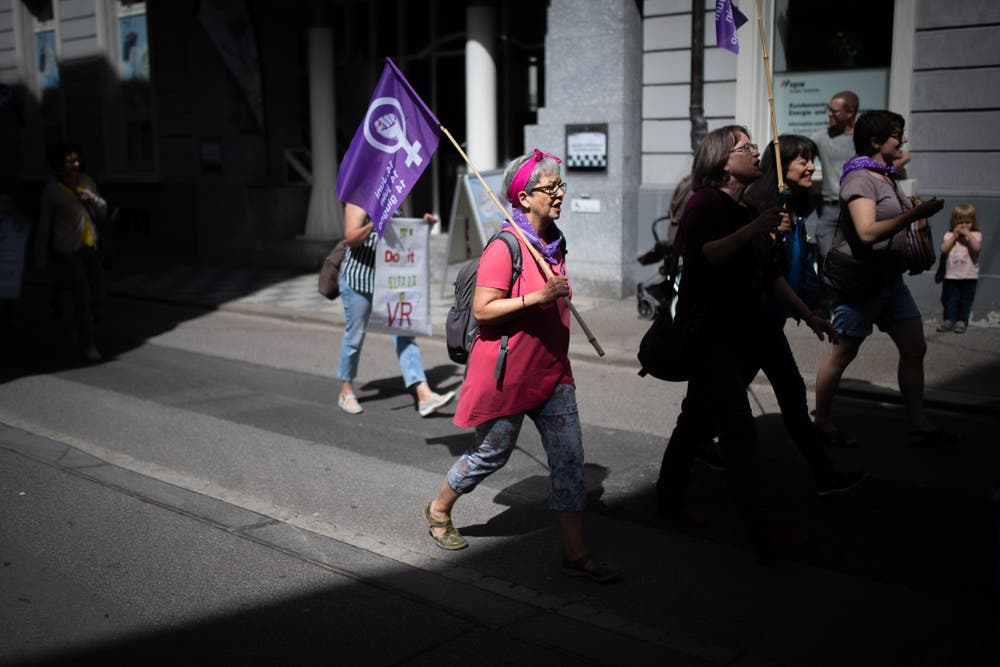 Frauenstreik in St.Gallen. (Bild: Benjamin Manser)