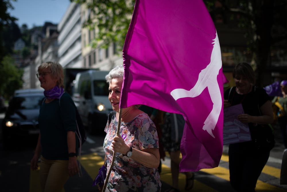 Frauenstreik in St.Gallen. (Bild: Benjamin Manser)