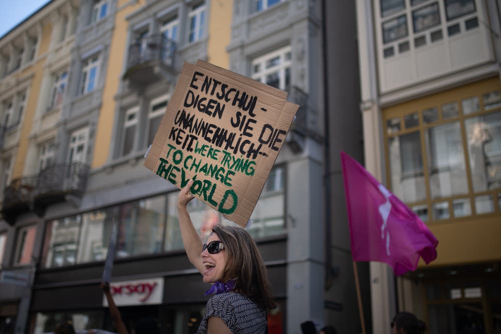 Frauenstreik in St.Gallen. (Bild: Benjamin Manser)