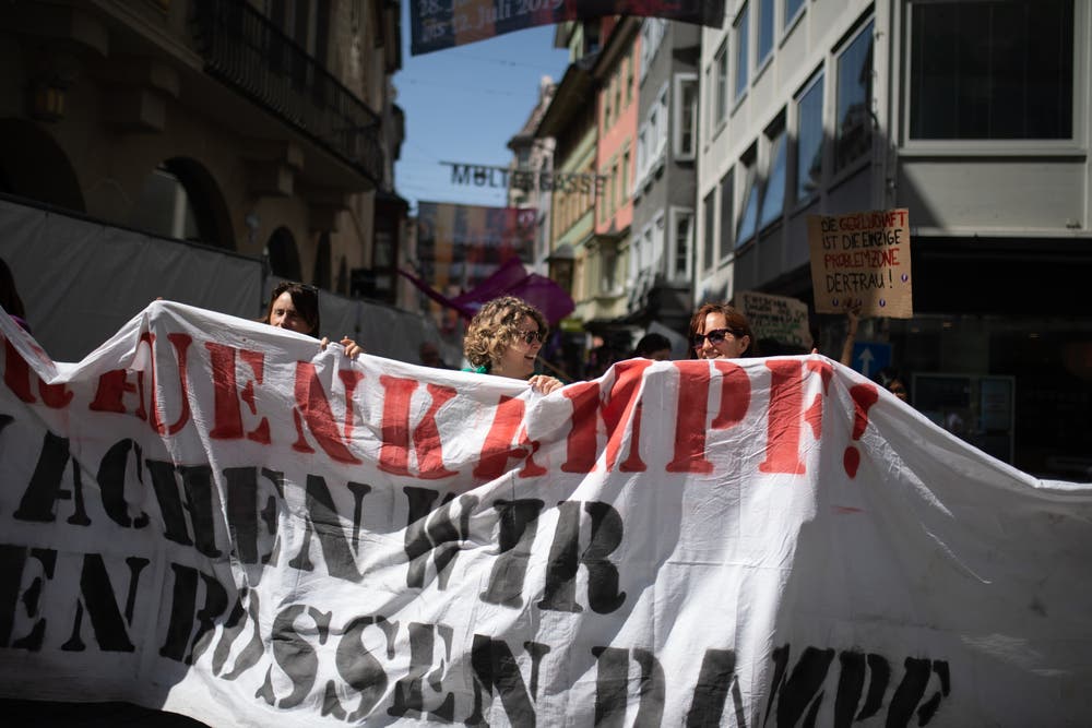 Frauenstreik in St.Gallen. (Bild: Benjamin Manser)