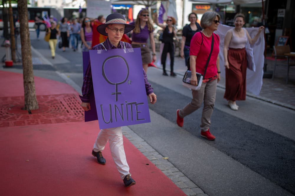 Frauenstreik in St.Gallen. (Bild: Benjamin Manser)