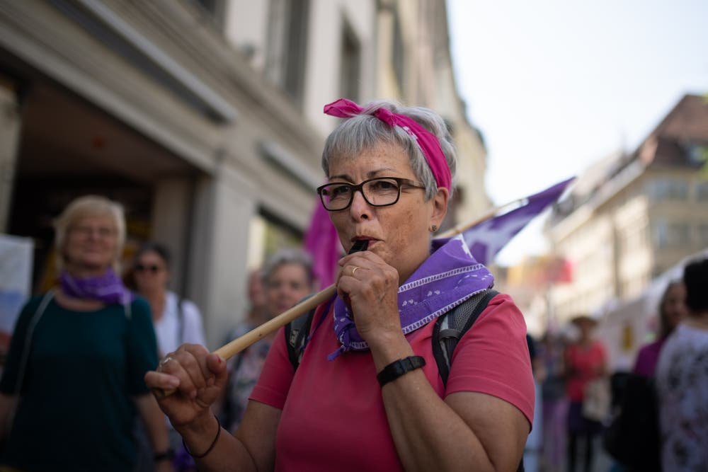 Frauenstreik in St.Gallen. (Bild: Benjamin Manser)
