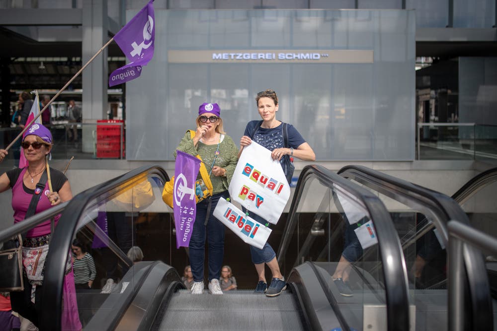 Frauenstreik in St.Gallen. (Bild: Benjamin Manser)