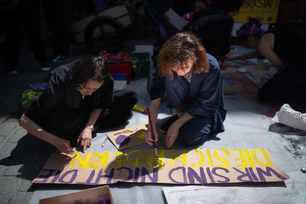 Frauenstreik in St.Gallen. (Bild: Benjamin Manser)