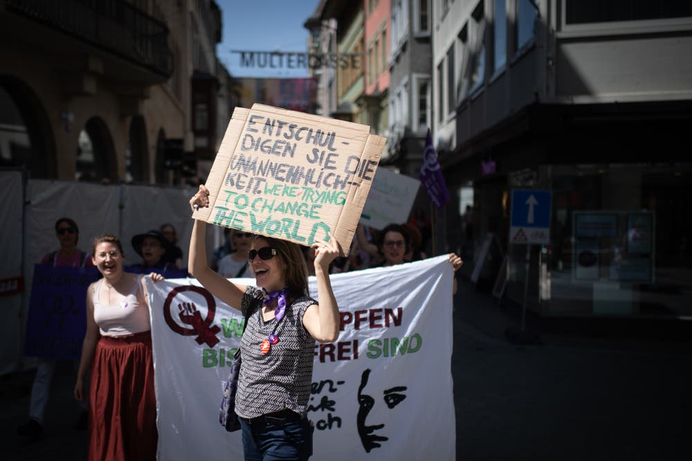 Frauenstreik in St.Gallen. (Bild: Benjamin Manser)