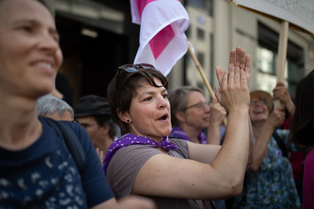 Frauenstreik in St.Gallen. (Bild: Benjamin Manser)