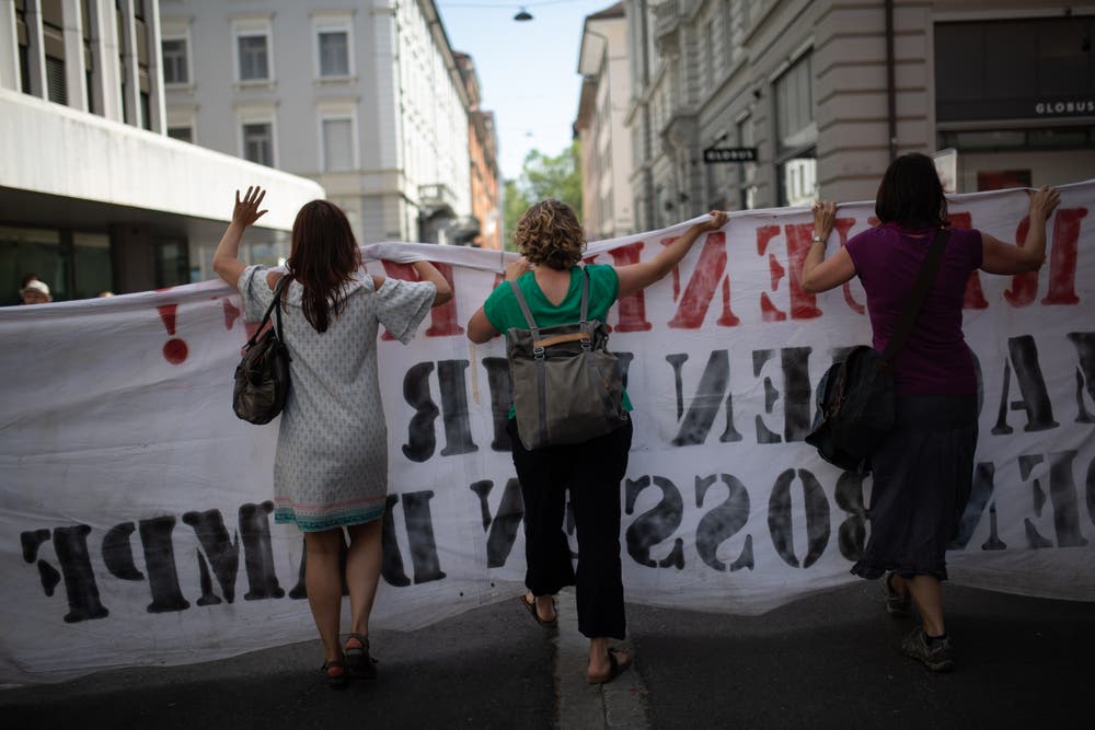 Frauenstreik in St.Gallen. (Bild: Benjamin Manser)