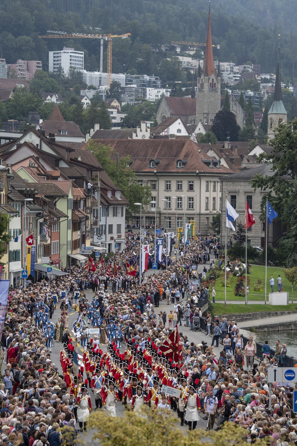 Impression vom Festumzug. (Bild: KEYSTONE/Urs Flüeler, 23. August 2019)