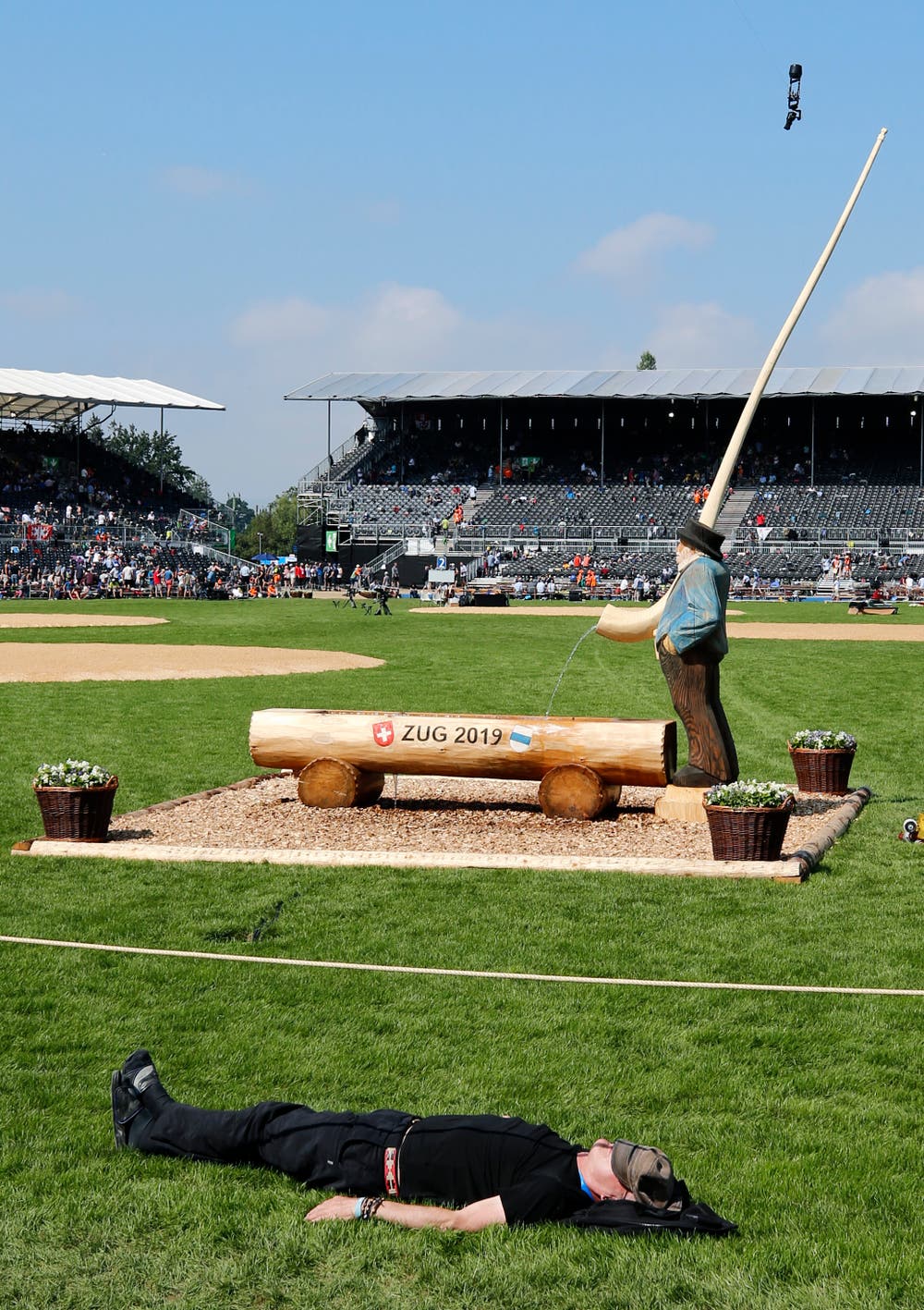 Mittagspause in der Arena. (Bild: Stefan Kaiser, Zug, 24. August 2019)